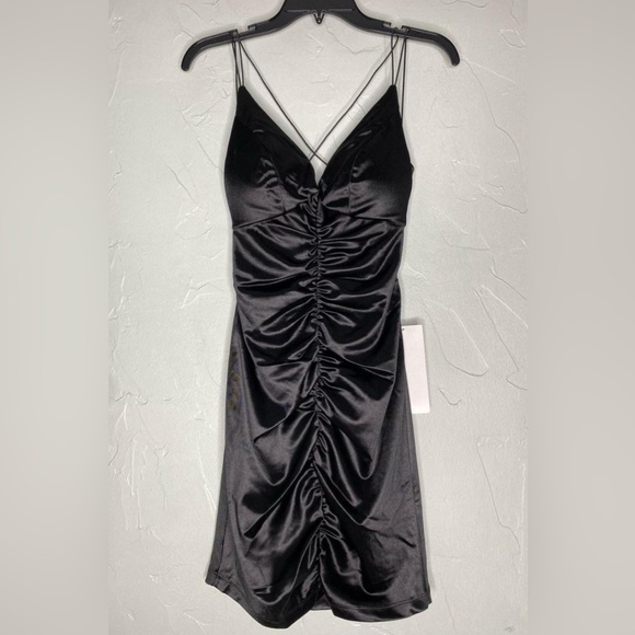 Emerald Sundae Dresses & Skirts - Emerald Sundae Black Satin Dress (XS)